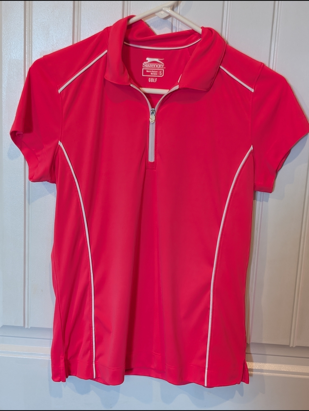 Slazenger Hot Pink Golf Polo with White Trim